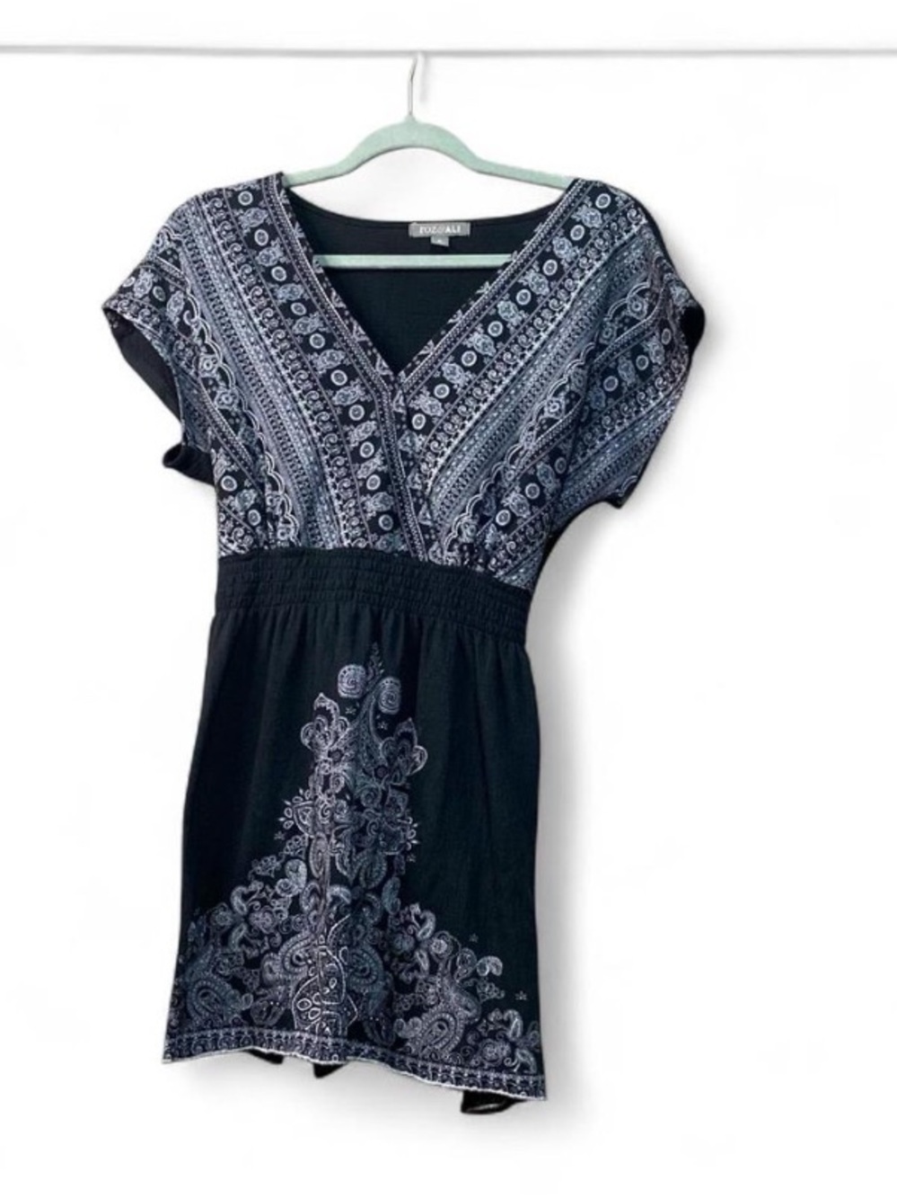 Roz & Ali Paisley Tie Back Tunic Top Medium